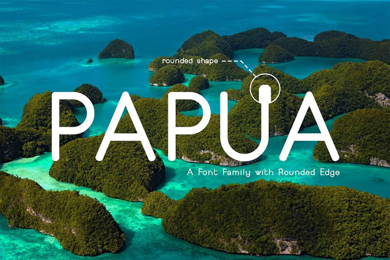 papua rounded font