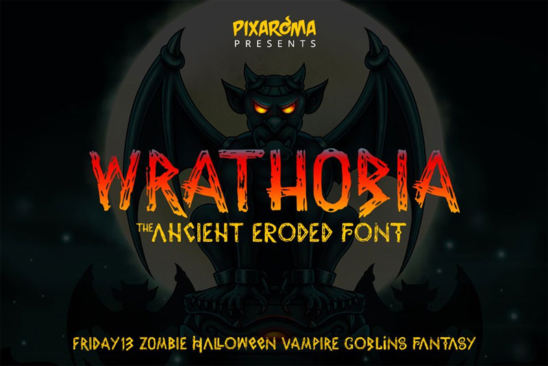 wrathobia display creepy font