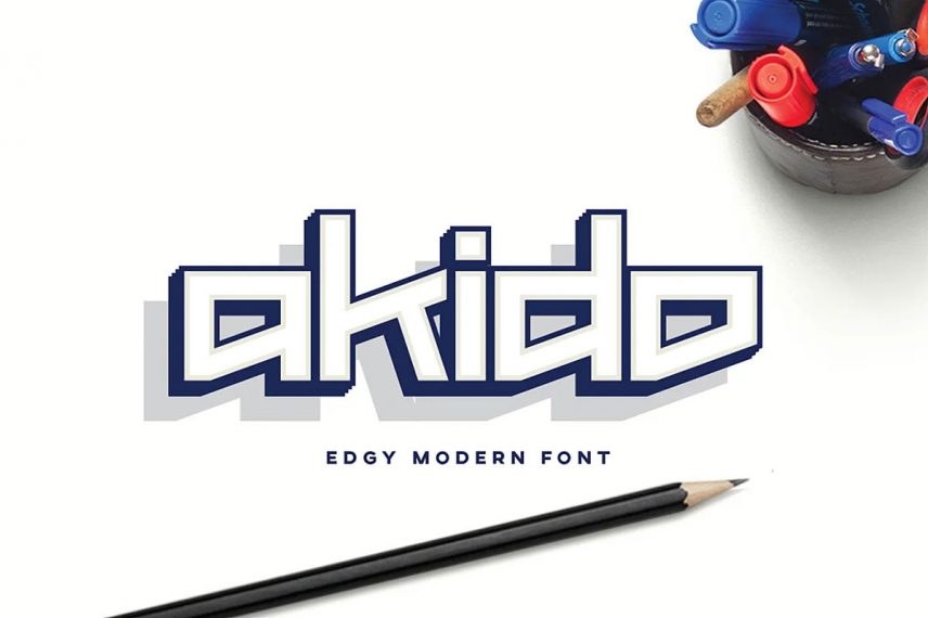 Akido Edgy Modern Robot Logo Font