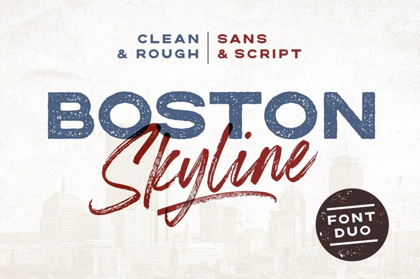 Boston Skyline Stamp Font Duo