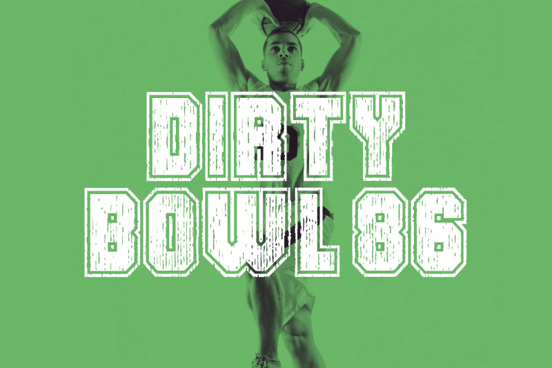dirty bowl 86 varsity font