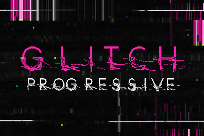 glitch progressive font
