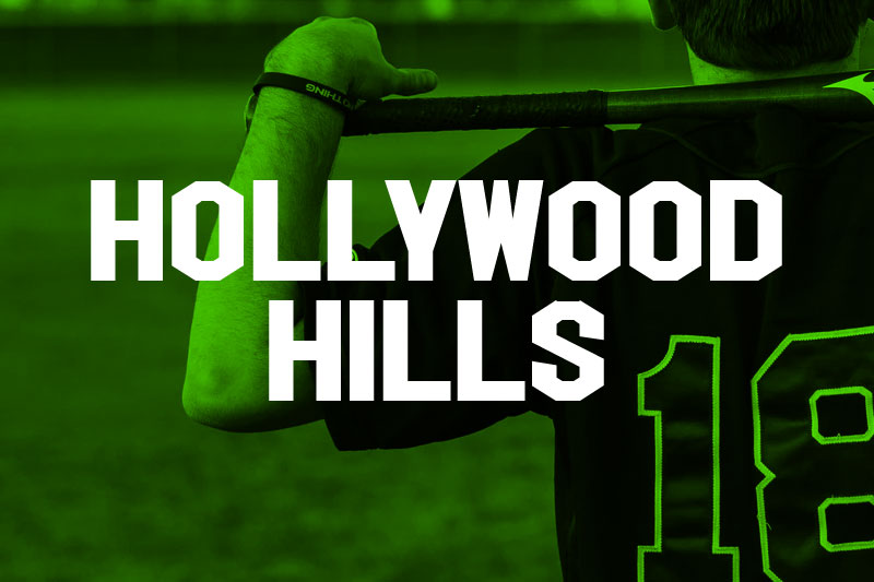 hollywood hills varsity font