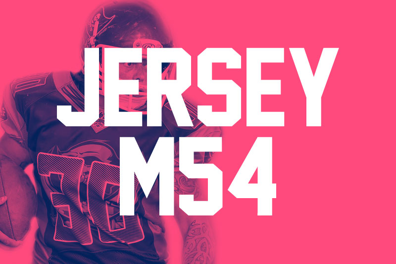 jersey m54 varsity font