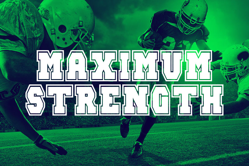 maximum strength varsity font