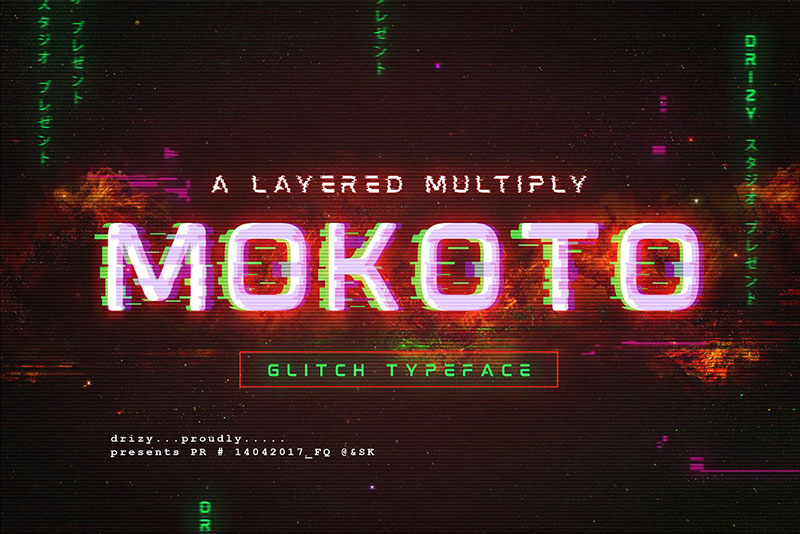 mokoto glitch typeface
