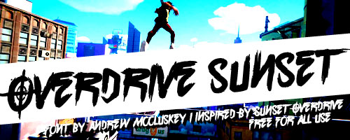 overdrive sunset samurai font