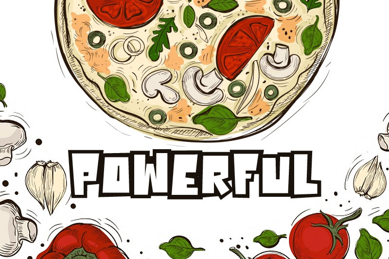 powerful pizza font