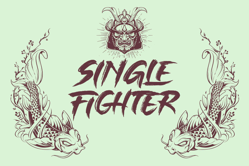 single fighter samurai font