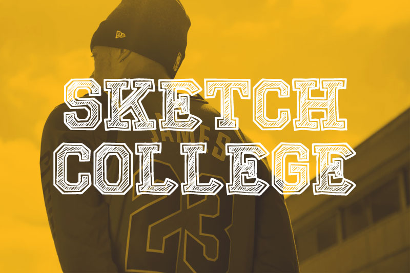 sketch college varsity font