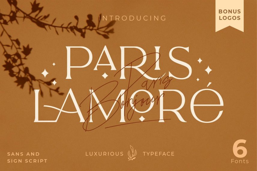 The Paris Lamore Duo Typeface Diamond Font