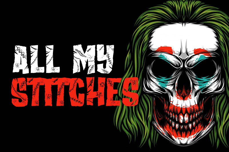 all my stitches horror and scary font