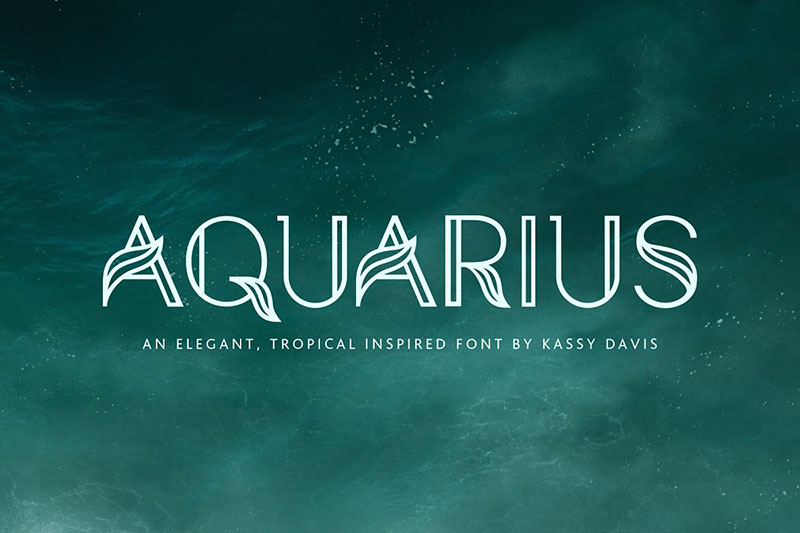 aquarius fishing font