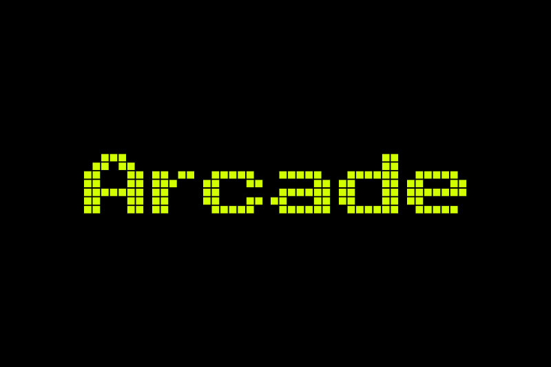 arcade digital clock font