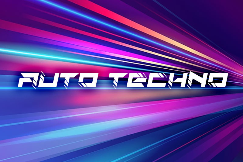 auto techno fast font