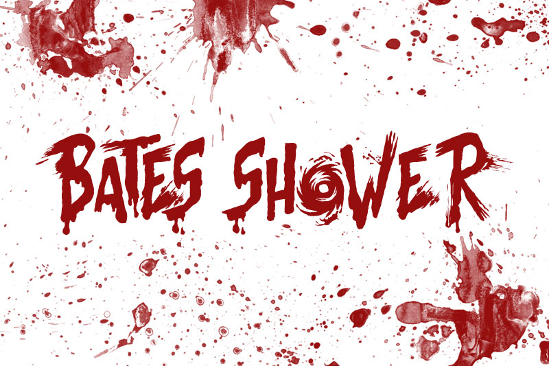 bates shower horror and scary font