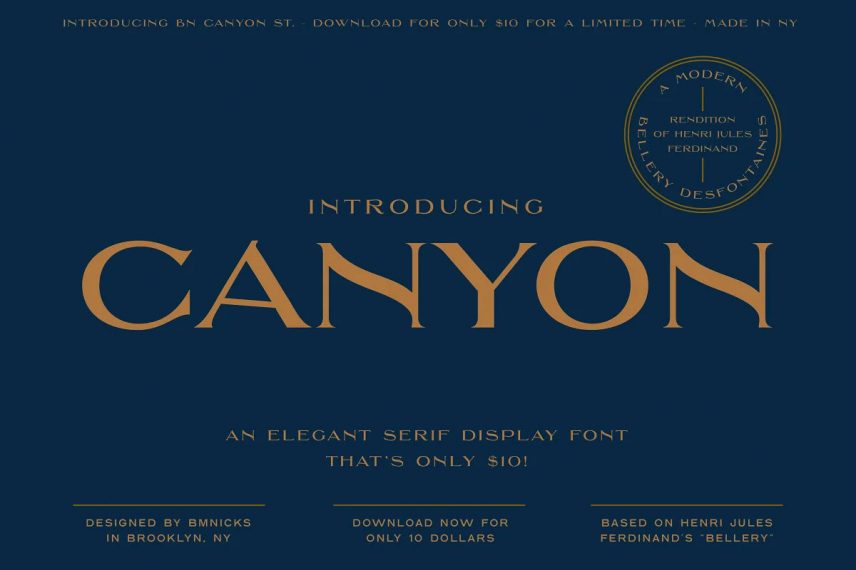 Canyon An Elegant Serif Typeface casino font