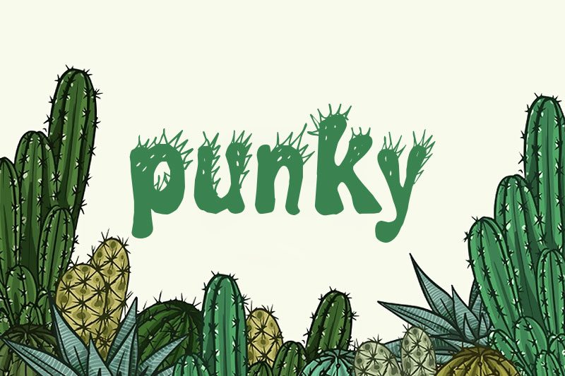 cf punky cactus font