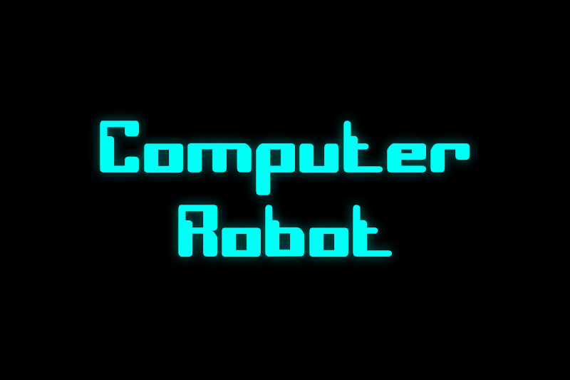 computer robot digital clock font