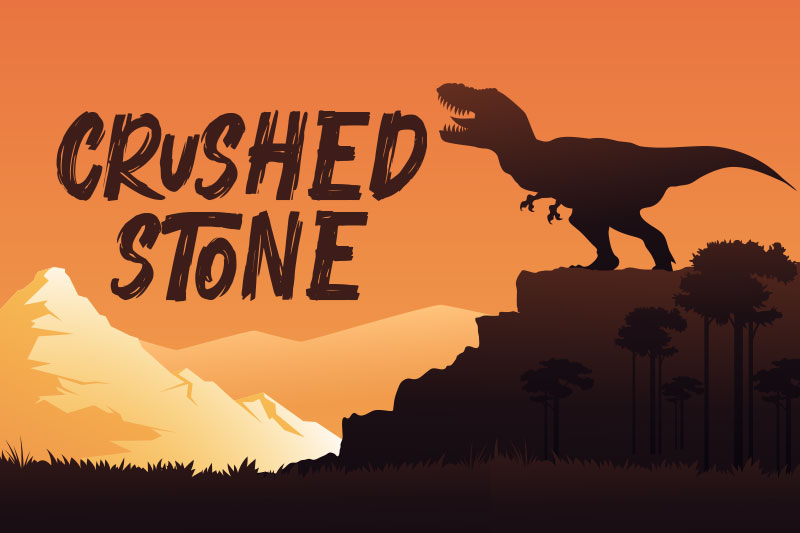 crushed stone dinosaur font