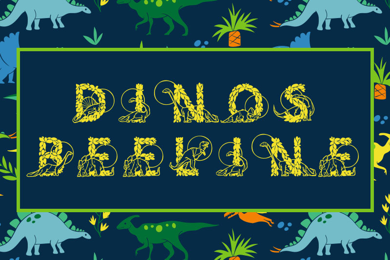 dinosbeeline dinosaur font