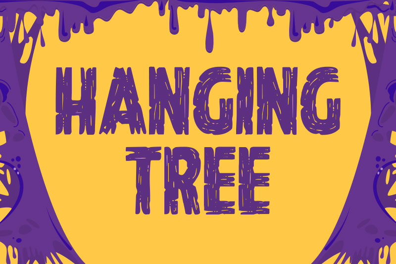 hanging tree horror and scary font