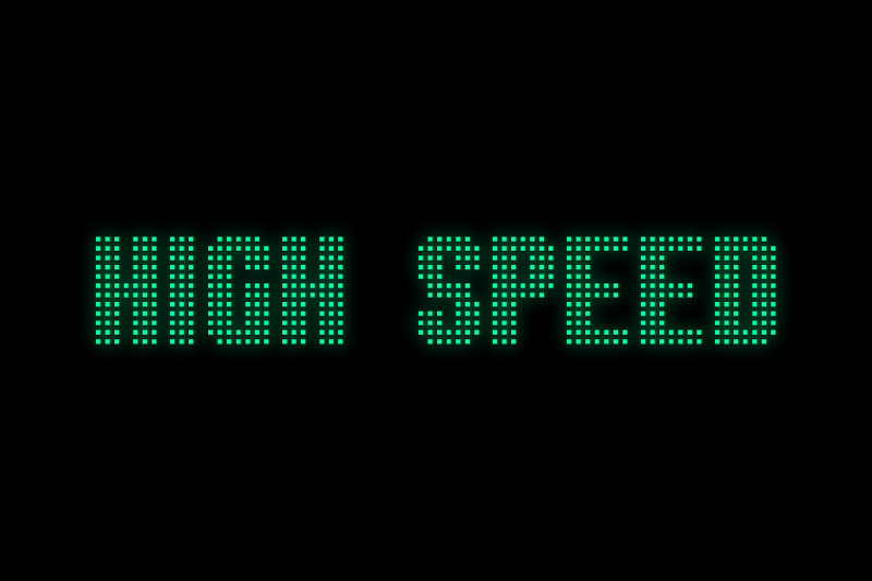 high speed digital clock font