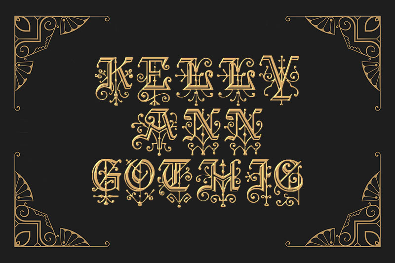 kelly ann gothic royal font