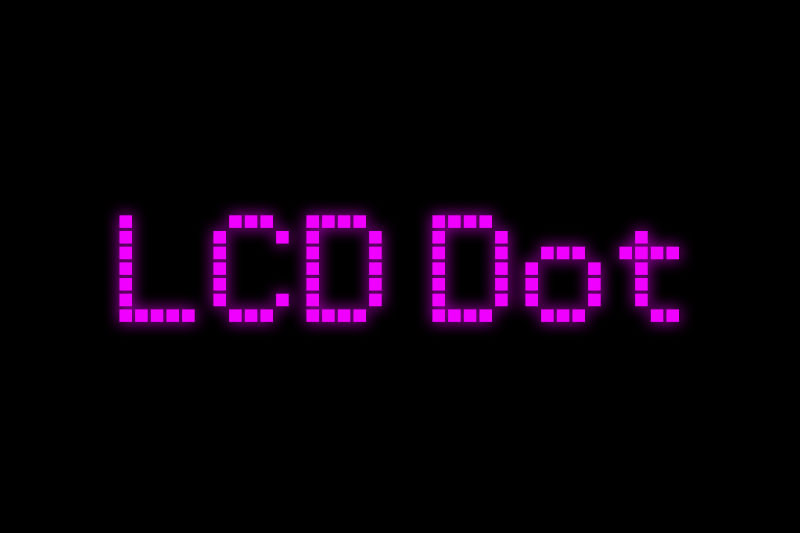 lcd dot digital clock font