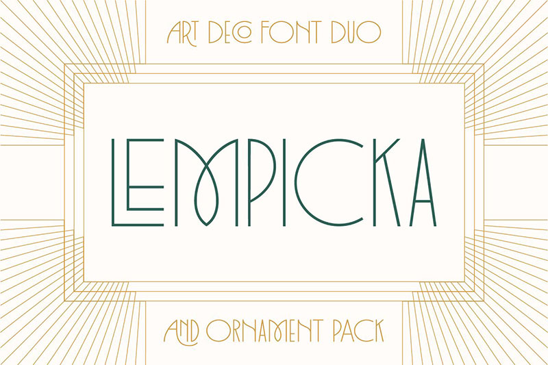 lempicka font duo vector ornaments royal font