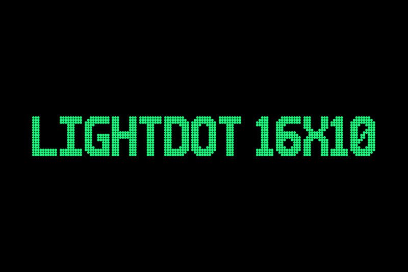 lightdot 16x10 digital clock font