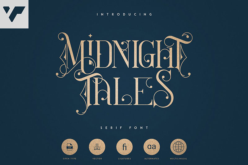 midnight tales vintage royal font