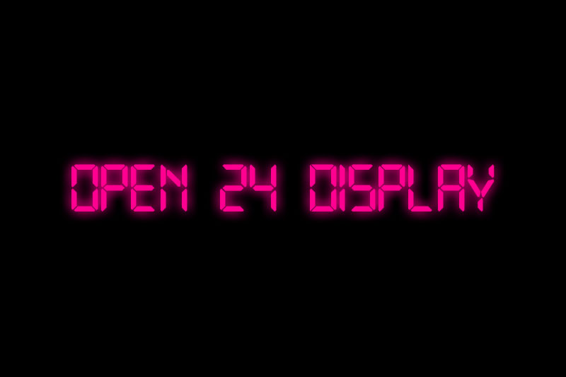 open 24 display st digital clock font