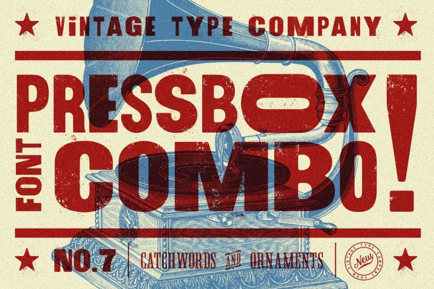 PressBox Wrestling Font Combo