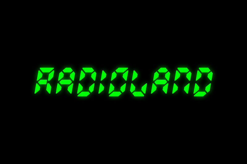 radioland digital clock font