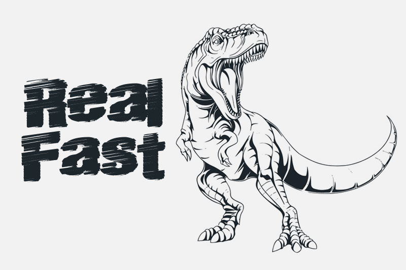 real fast dinosaur font
