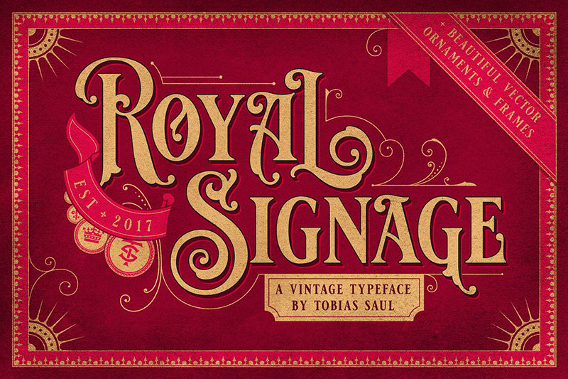 royal signage ornaments royal font