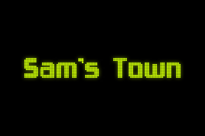 sam's town digital clock font