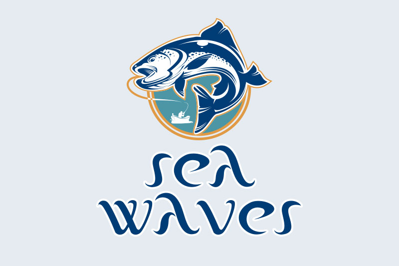 sea waves fishing font