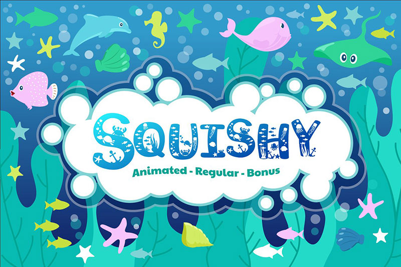 squishy fishing font