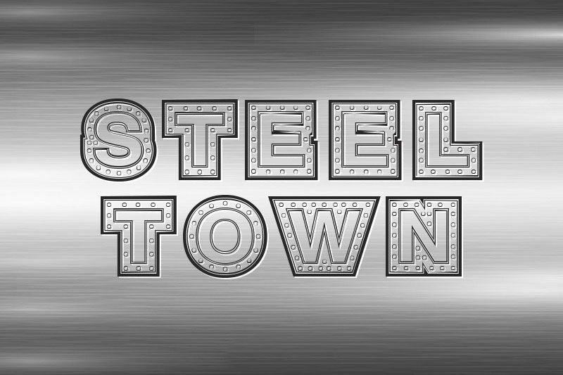 steel town metal font