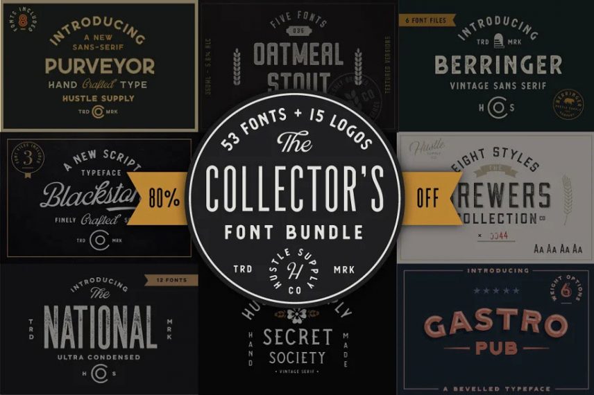 The Collectors Bundle 53 Fonts!