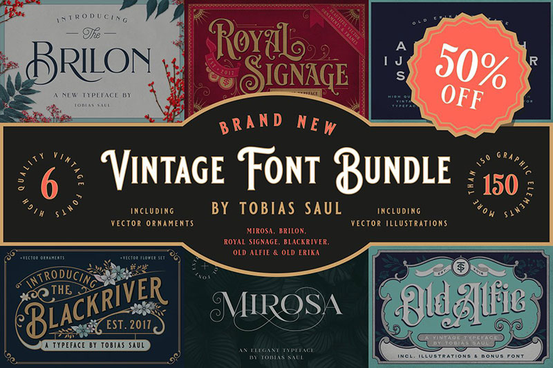 vintage font bundle royal font