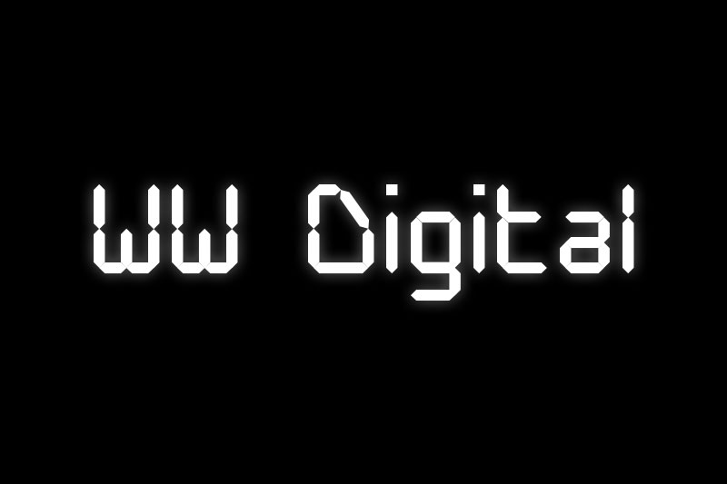 ww digital digital clock font