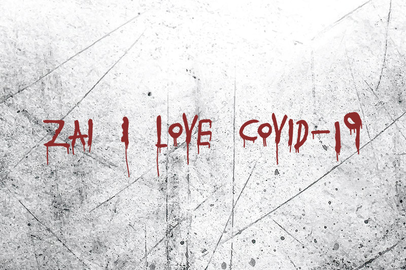 zai i love covid 19 horror and scary font