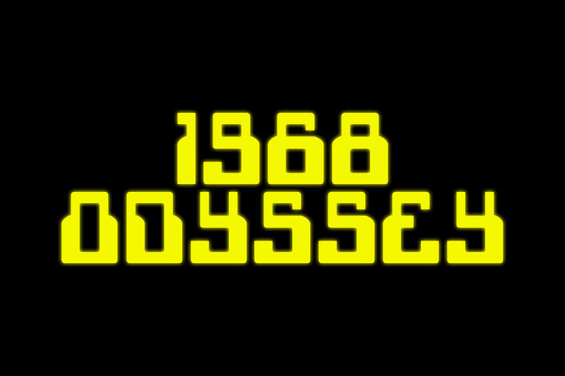 1968 odyssey digital clock font