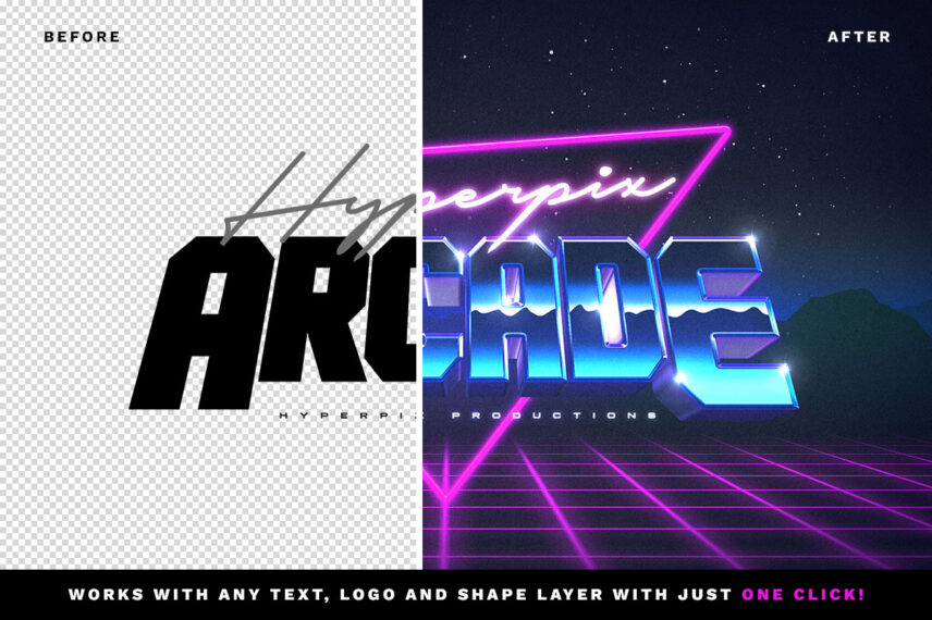 3D 80s Text and Logo Effect Vol.2