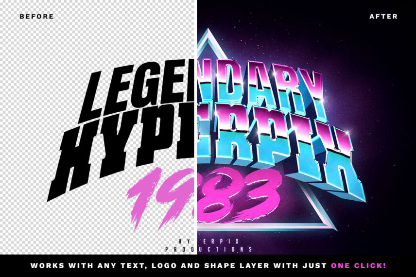 3D 80s Text and Logo Effect Vol.4