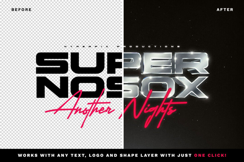 80s Metallic Text and Logo Style Vol.2