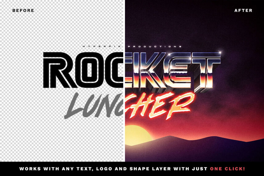 80s Sunset Text and Logo Style